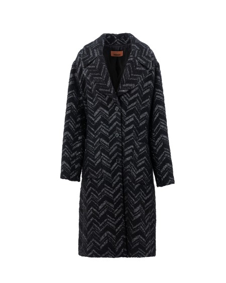 Shop MISSONI  Cappotto: Missoni cappotto lungo in misto cotone.
Zig zag tono su tono.
Bottoni in corno.
Tasche a toppa.
Composizione: 41% cotone, 26% poliestere, 14% acrilica, 13% lana, 4% altre fibre. 
Made in Italy.. DS24WC0Y BW00T5-S91KD